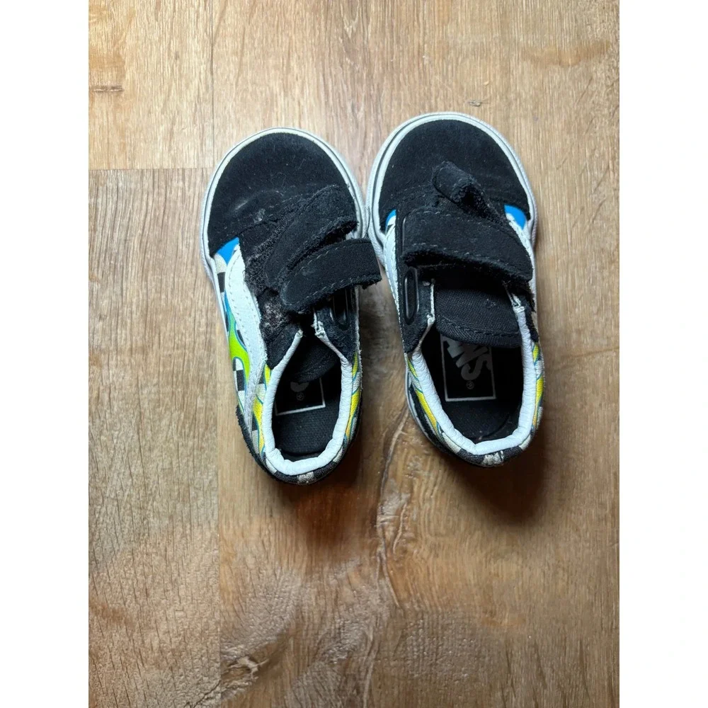 VANS‎ Shoes Checkered Flames Baby Toddler Size 4